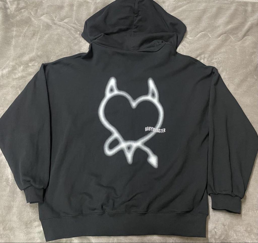[USED] BABYMONSTER Zip Hoodie Black L Size