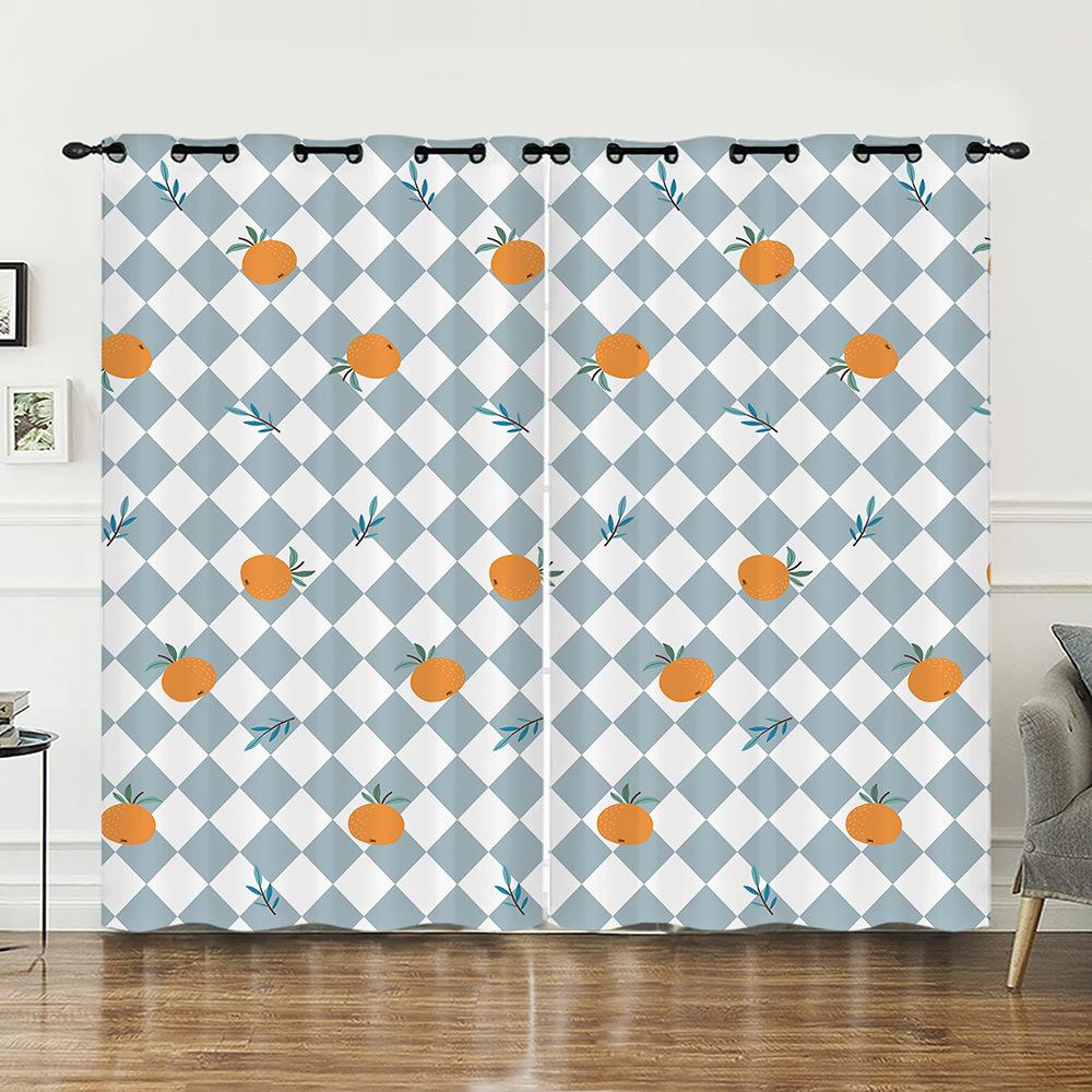 Curtain Cartoon Animal Plaid Blinds Digital Printing Blinding Curtains Punching