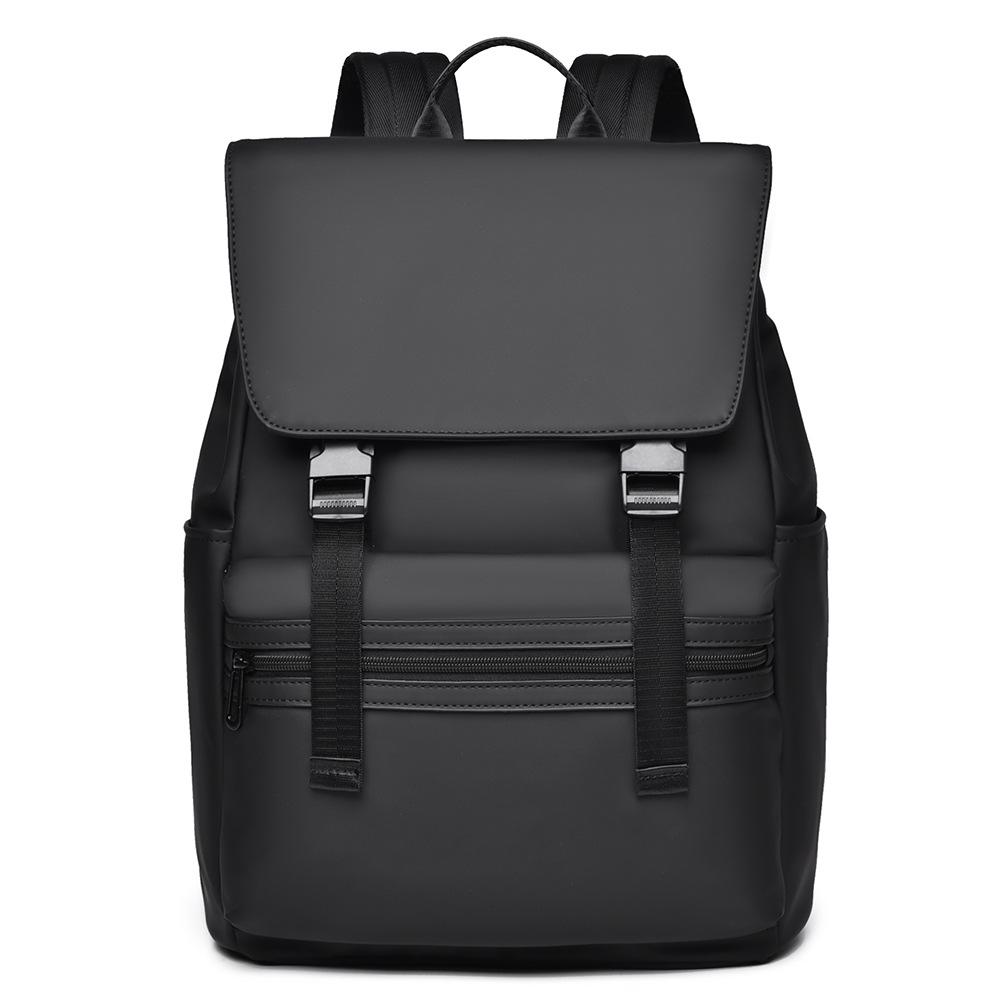 Schoolbag1011 New Solid Color Casual Backpack Business Commute Large Capacity Travel Computer Backpack Trendy Student Schoolbag