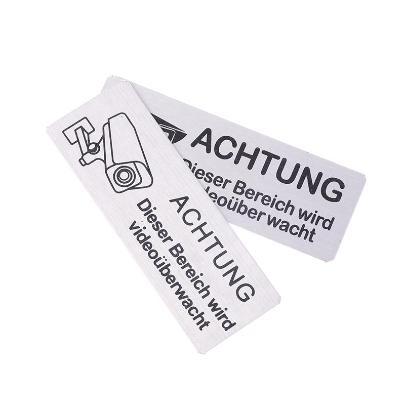تحذير ملصق حائط مراقبة الفيديو ملصق معدني ديكورات للمنزل الباب الفناء الحديقة لبانل الباب ملصق للمساحة مع لاصق