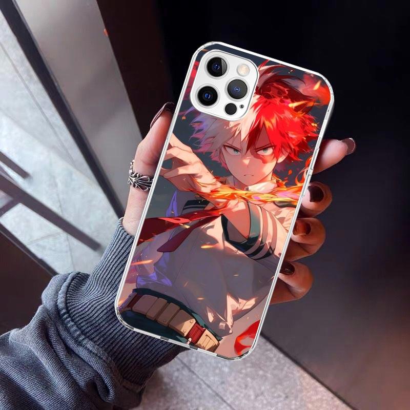 Todoroki Shoto MHA My Hero Phone Case For iPhone 17 Air 11 13 Mini 14 15 Plus 16 12 Pro Max 16E SE 7 8 Pattern Soft TPU Back Cov