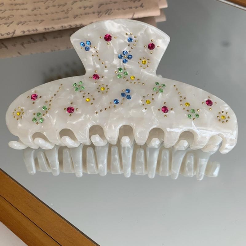 Hair Claws Rhinestones Flower Shark Clip for Female Teens Girl Hair Shaping Clip