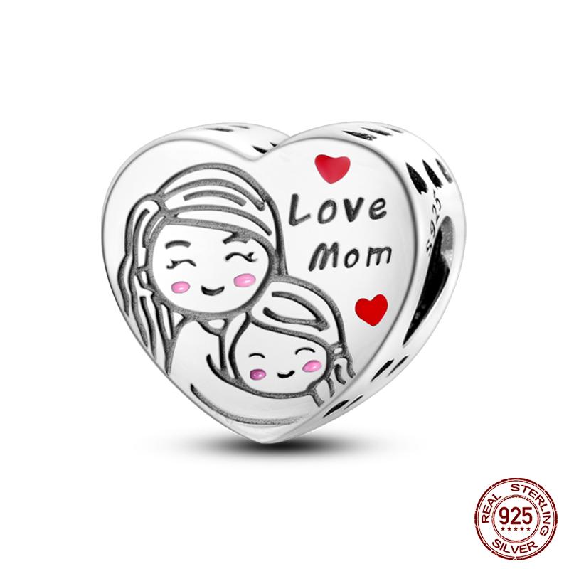 100% Copper Heart Shaped Warm Family Charm Beads Fit Qikaola Original Bracelets Fine Diy Mother'S Day Jewelry Gifts