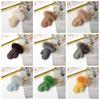 Fluffy Mink Hair Pendant Leather Car Keyring Fashion Little Glove Keychain  Bag Decoration