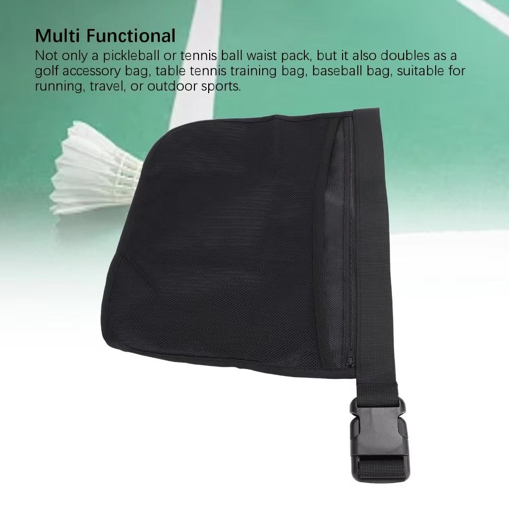Adjustable Band Tennis Ball Holder Bag Mesh Material Mesh Ball Fanny Pack  Outdoor Activities