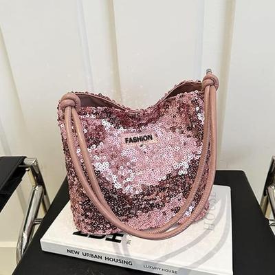 Sequin Handbag, Tote Bag for Women, Adjustable Shoulder Strap, Crossbody Bag for Wedding, Prom, Parties, Travel