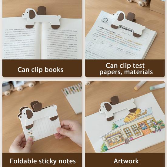 Cute Puppy Book Clips Bookmark Plastic Reading Page Holders for Book Documents Exams Fun Animal Bookstore Note Clip for Office School Use
