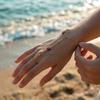 Colorful Crystal Beads Finger Bracelet Stainless Steel Finger Ring Chain Link Chain Bracelet  Beach