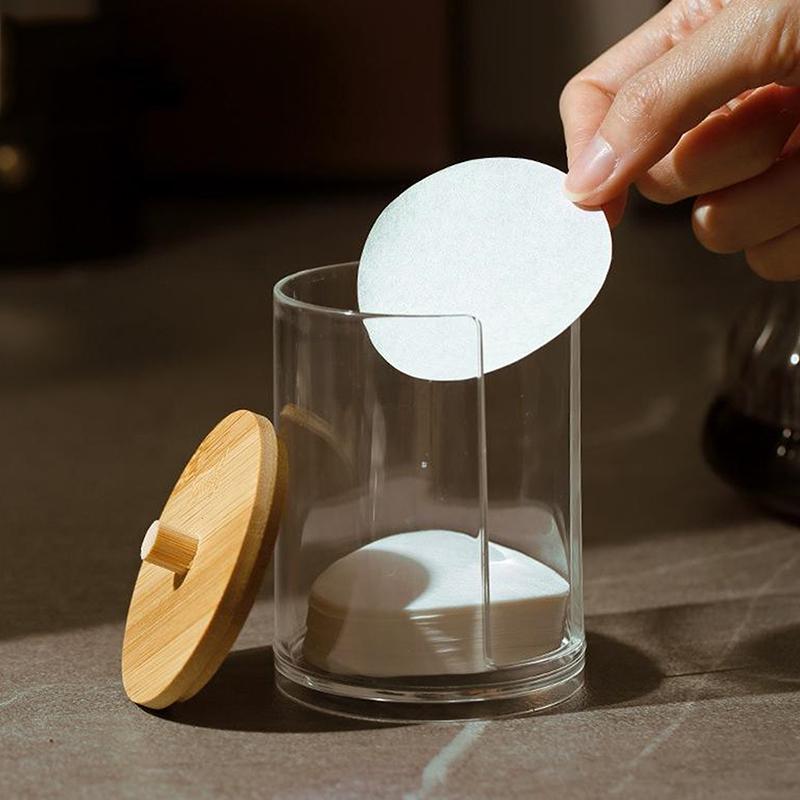 Coffee Filter Paper Box Round Mocha Pot Filter Paper Box With Cover Lid Coffee Paper Filter Storage Box Coffee Filter Paper Hold