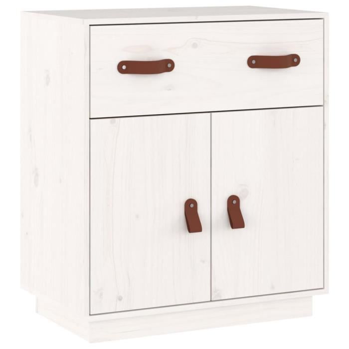 VidaXL Buffet Blanc 65,5x40x75 cm Bois massif de pin 820128