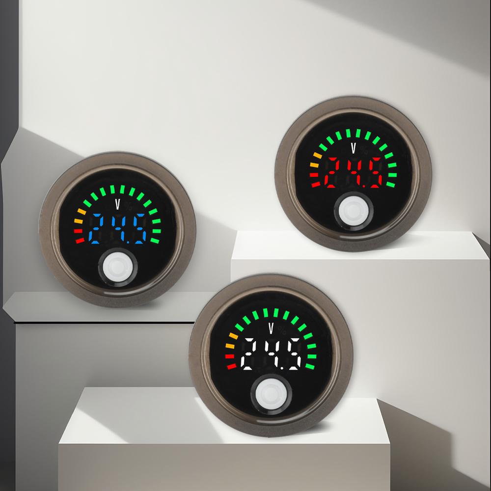 DC DC7-100V Mini LED Digital Voltmeter Waterproof Circular  Display Voltage Power Indicator Detector Tester Monitor