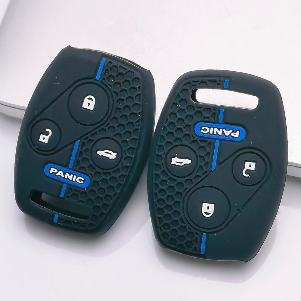 Schlüsselanhängerhülle für Honda Accord Civic Modelle CRV Silikon-Schlüsselanhängerhülle für Honda Accord Civic CRV 4 Tasten Gerade Fernbedienungsschlüssel-Schutz