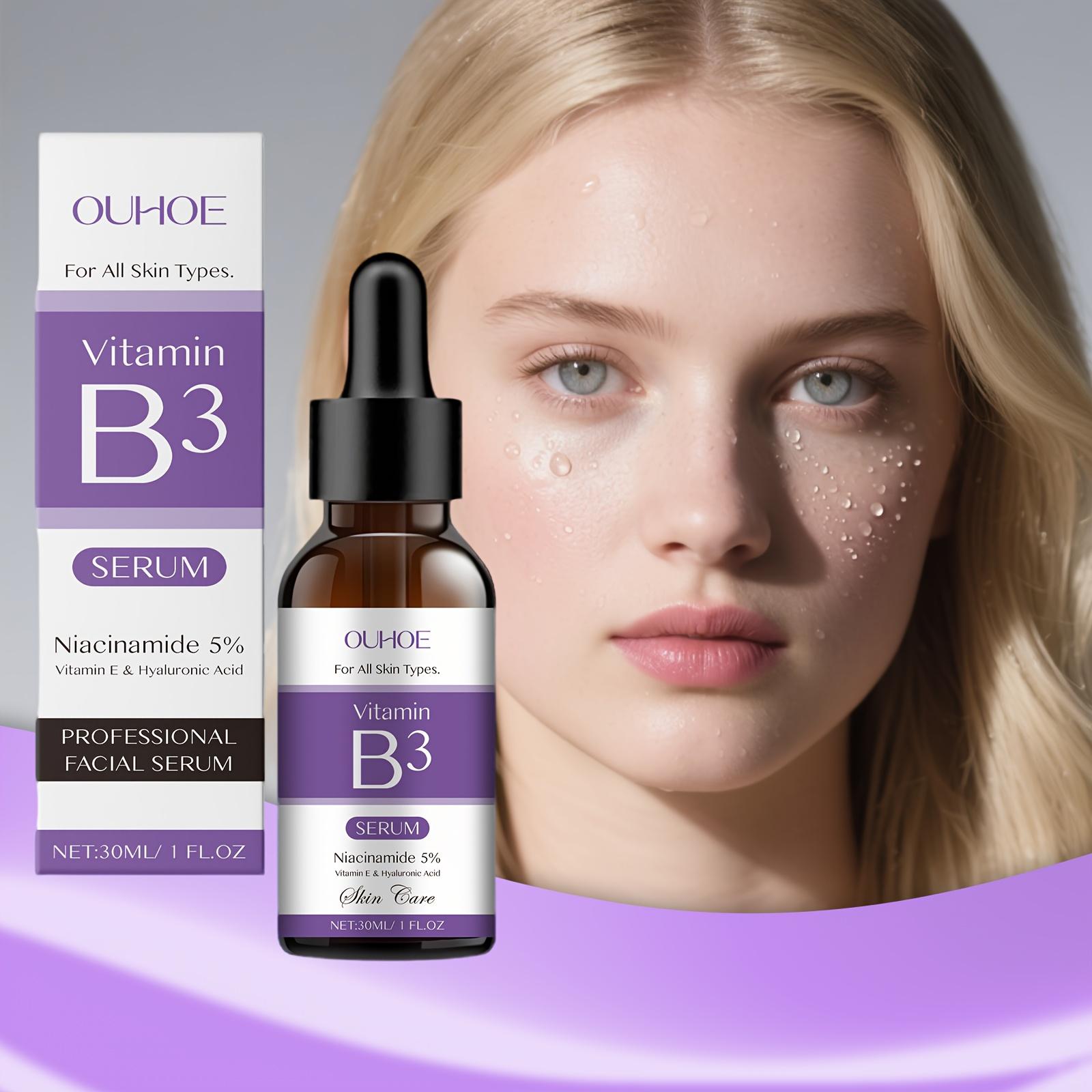 

Vitamin B3 Facial Serum Niacinamide 5% Vitanin E Hyakuronic Acid Remove Black Spots Freckle Fade Melanin Pigmentation Brighten 30ml/1fl.oz