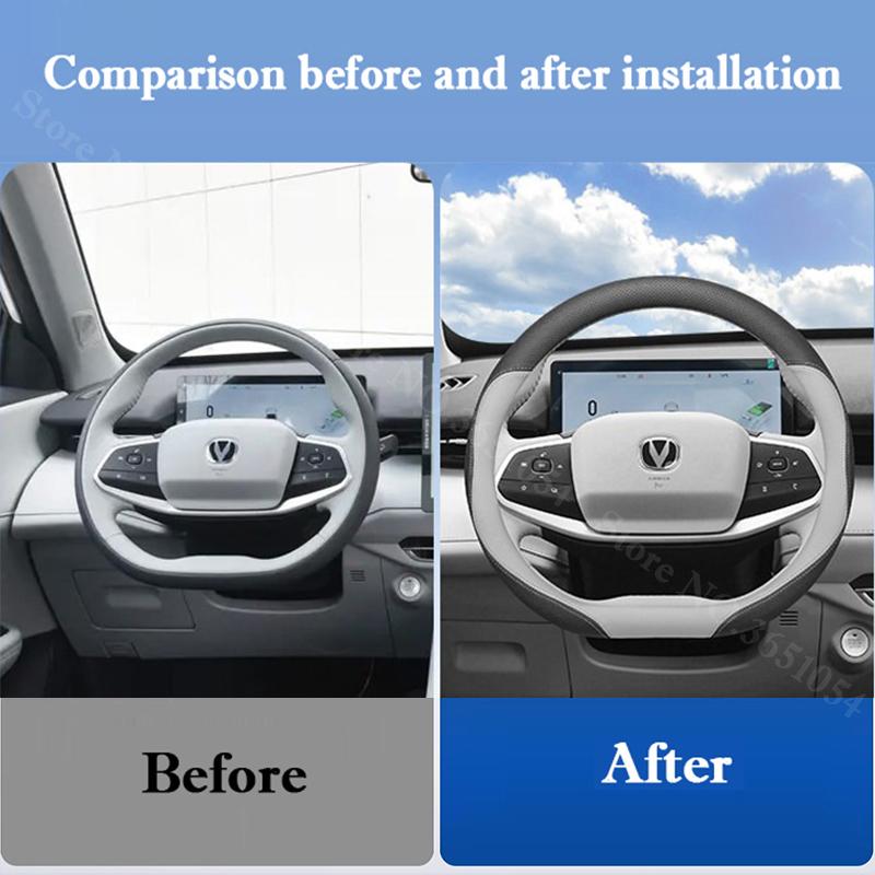 For Changan UNI-Z 2026 2026 2026 Ultrathin Car Steering Wheel Cover All-Season Universal Anti-Slip Sweat-Absorbent Leather Cover