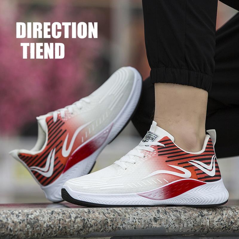 2025 Summer Men's Net Shoes New Breathable Fish Silk Mesh Cushioning Running Men's Shoes Casual Lace-up Mesh Shoes Men's