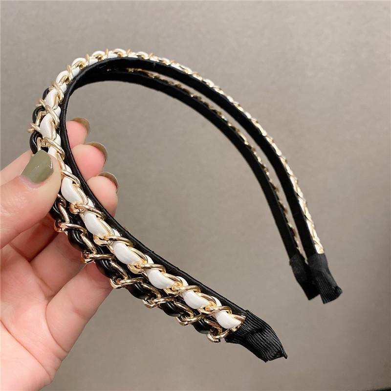 Leather Solid Color Knotted Hairband Knitting Hair Hoop Bow Headband Women Girls Retro Makeup Hair Accessories