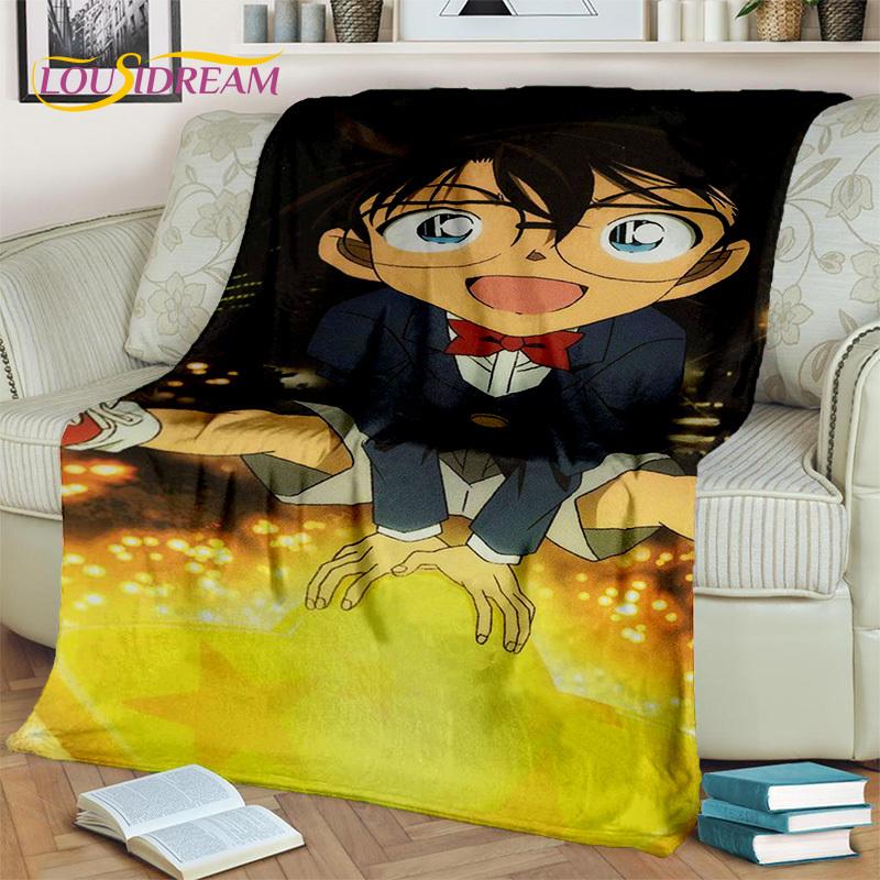 Kreskówka HD Detektyw Conan Anime Koc 3D, Miękki koc do rzucania na dom, sypialnię, łóżko, sofę, na piknik, w podróży, do biura, koc okrywowy dla dzieci