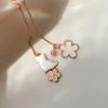 Long Flower Cat Earrings Temperament Sweet Strawberry Crystal Earrings Asymmetrical Tassel Cherry Blossom Kitten Earrings