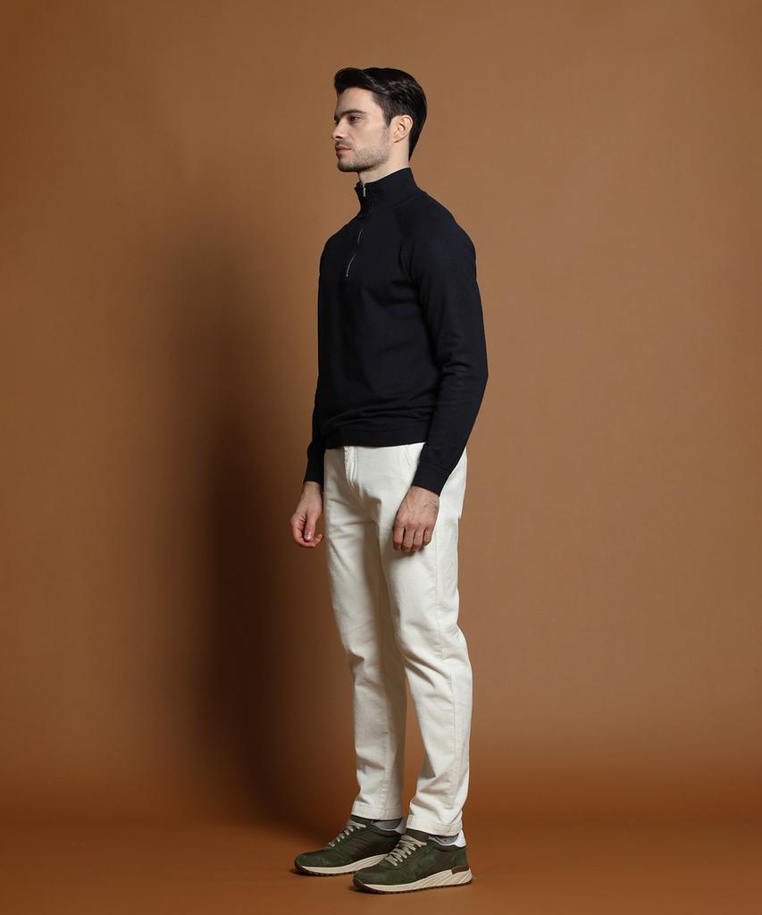 Panicale Navy Soft Side Half-Zip Knit