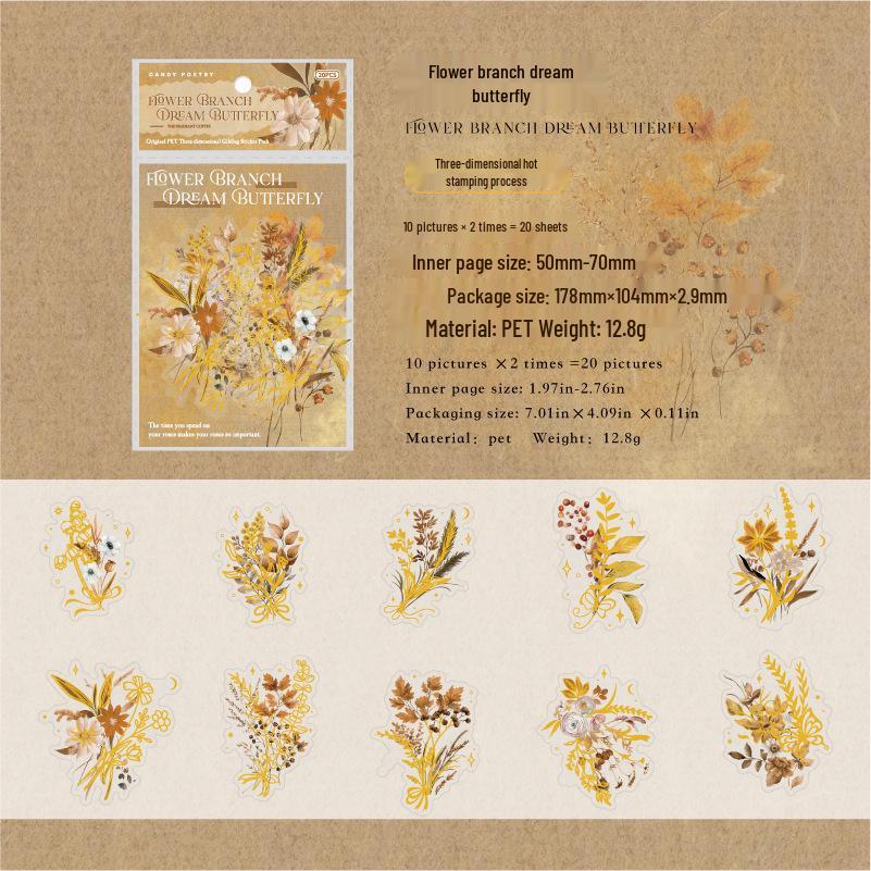 

Sugar Poetry Coffee Aroma Rich Gold & White Sticker Pack for Journals - 20 Sheets, 4 Styles