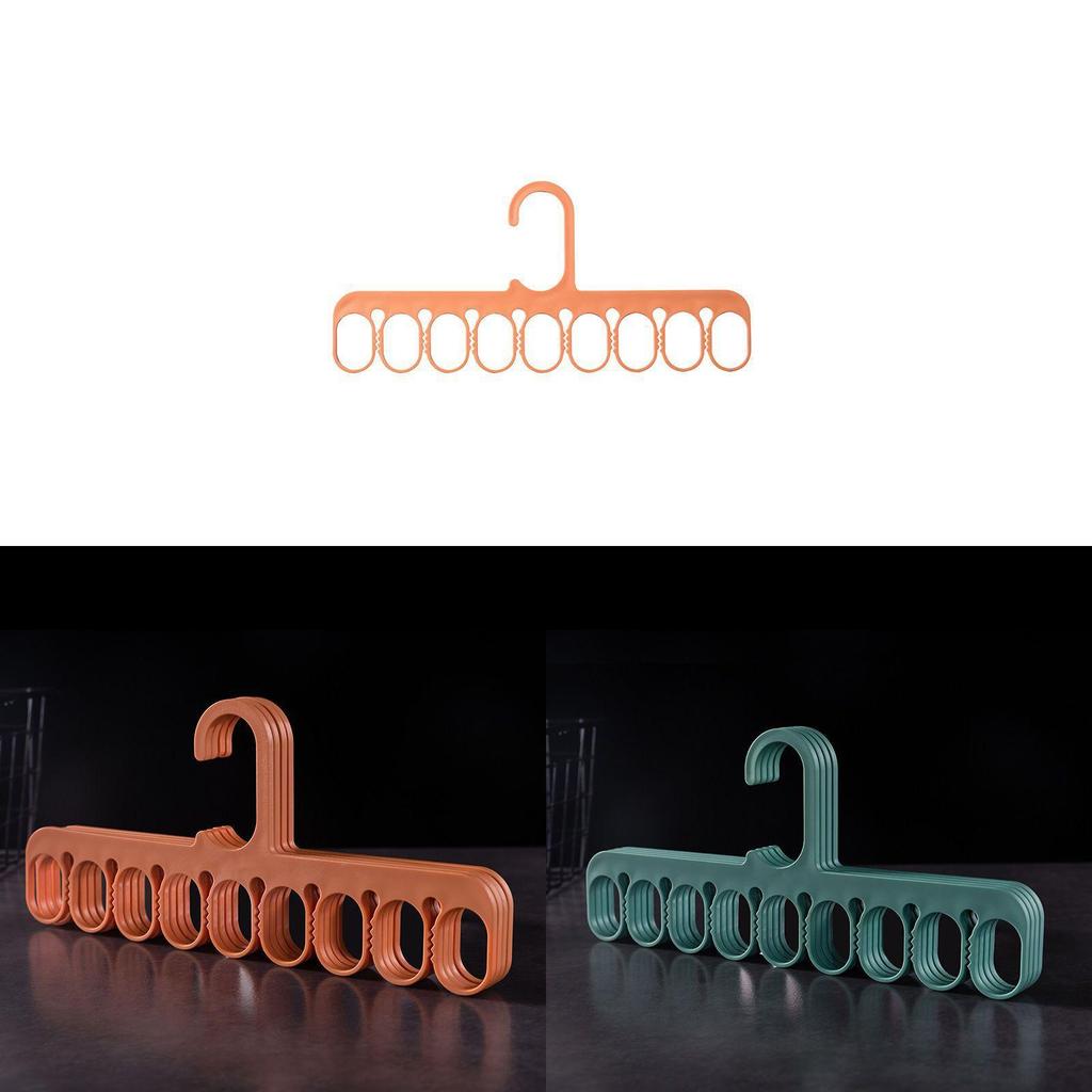 Tenpiece Plastic Tie Hanger Set With Adjustable Cross Design For Closet Use