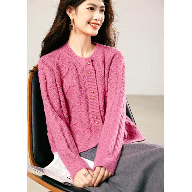 Women's Elegant Cable Knit Cardigan Sweater