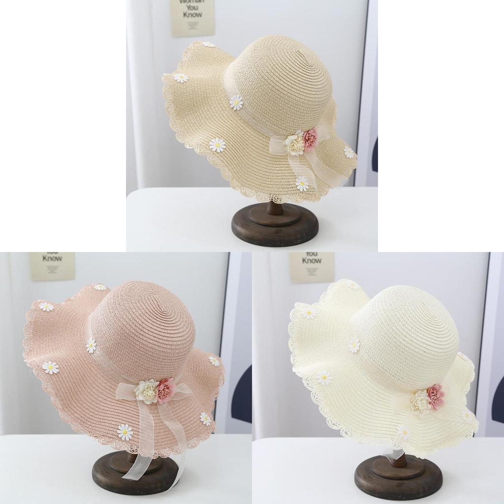 Fashionable Ladies Straw Hat For Summer Outings Sun Protection Hat Floral Beach Hat