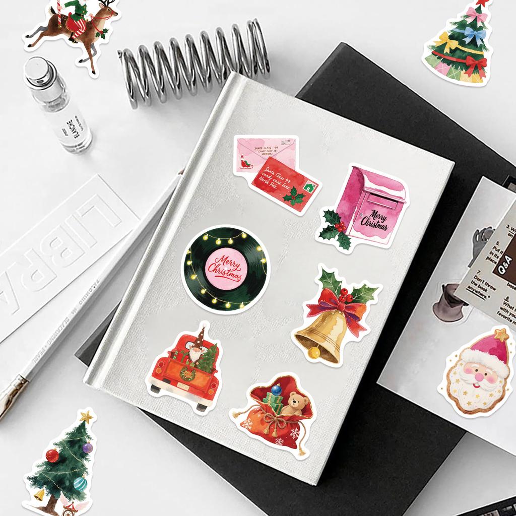 50 Stück Weihnachten Ästhetik Dekorationen Graffiti Aufkleber DIY Handy Gitarre Laptop Notizbuch Koffer Tasse Wasserdichter Aufkleber Abziehbilder