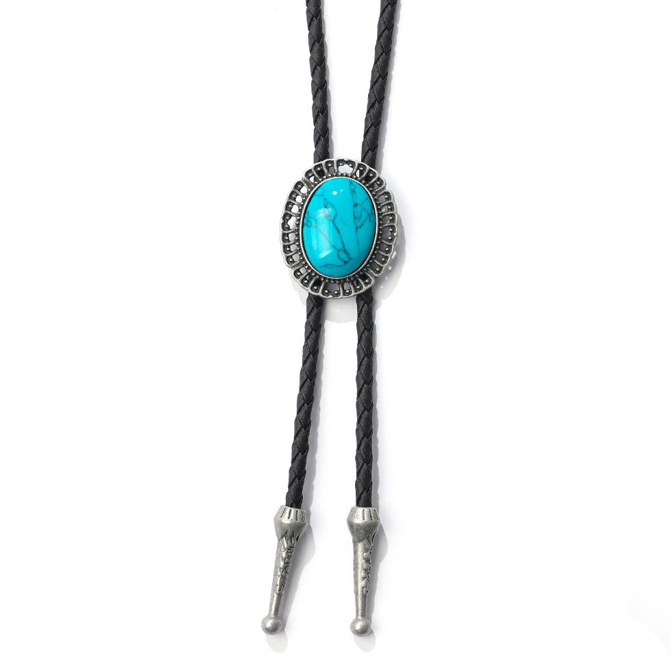 

Men s Trendy Bolo Tie Retro Shirt Chain Bolo Collar Rope Leather Necklace Tie Dance Necktie Star Wolf Cattle Pattern Pendant
