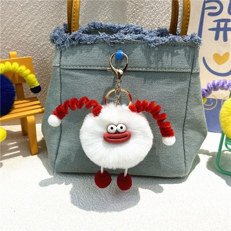 Cartoon Keychain Cute Sausage Mouth Internet Famous Backpack Pendant Plush Doll Keychain Decoration Small Gift