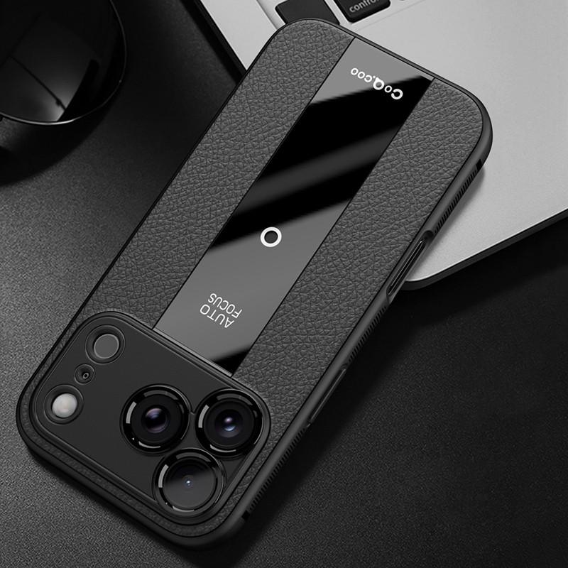 

For iPhone 17 Pro Max 17 Air Case Magnetic Lichi Leather +Soft TPU Ultra Thin Lens Protection Matte Cover for iPhone17 iPhone17 Pro