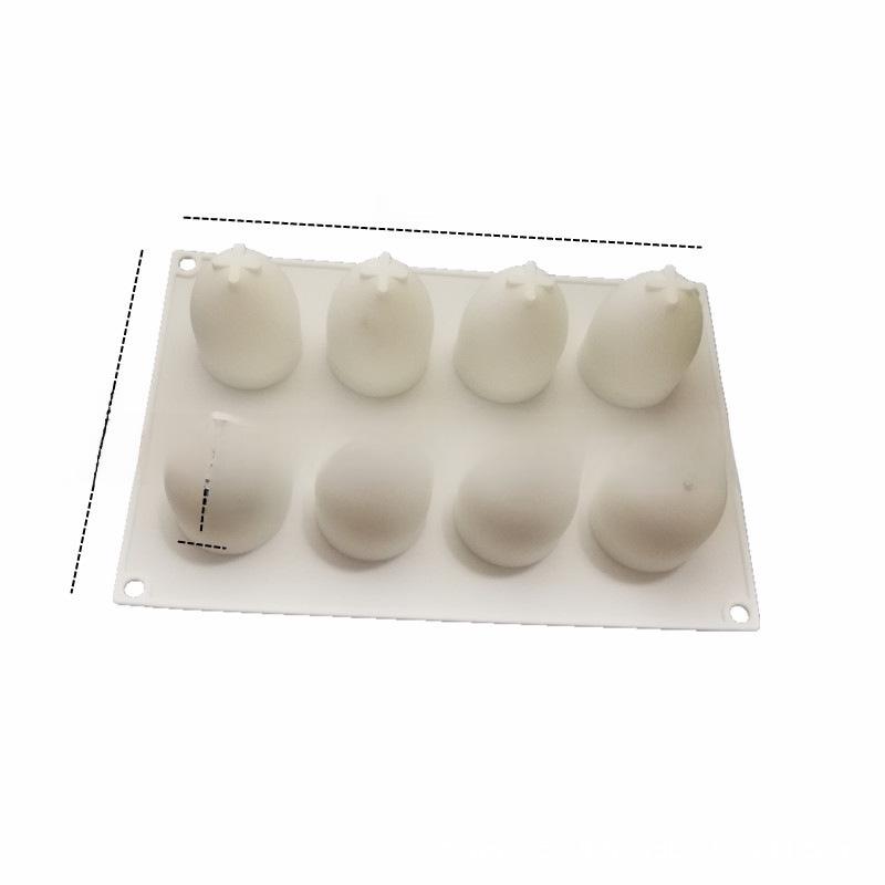 Formă de silicon pentru tort de Paște - 8 forme de ouă pentru coacere mousse și deserturi