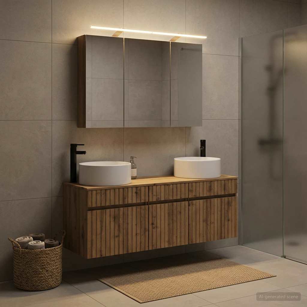 Bathroom Cabinet Set 4 pcs Artisan Oak 100 x 14.5 x 70 cm