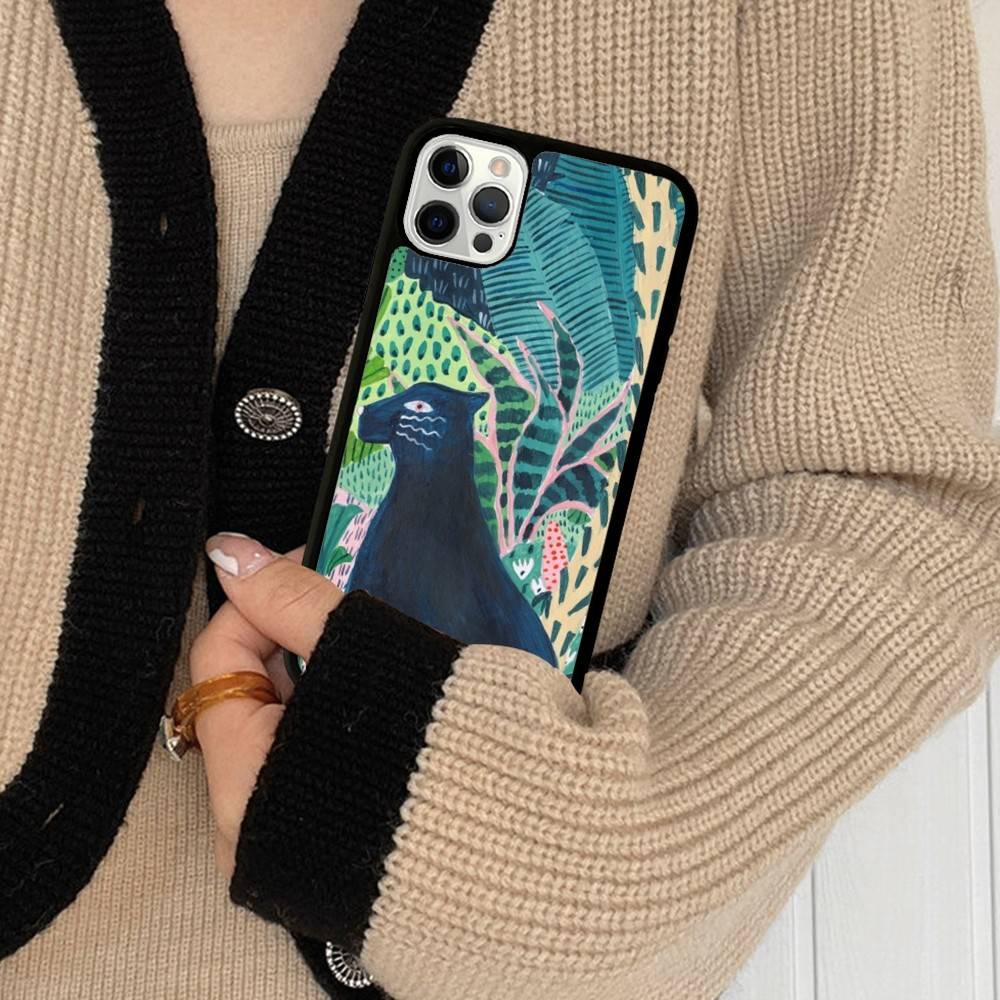Jungle Art Illustration Snake Cats Sloth Phone Case For IPhone 17 16 15 14 13 12 11 Pro Max Plus MiNi 17Air PC+TPU Armor Cover