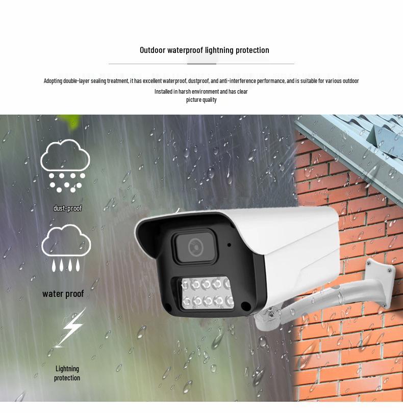 High-Definition 8MP Full-Color Outdoor Surveillance Camera with Smart Dual-Light Night Vision and POE Kit