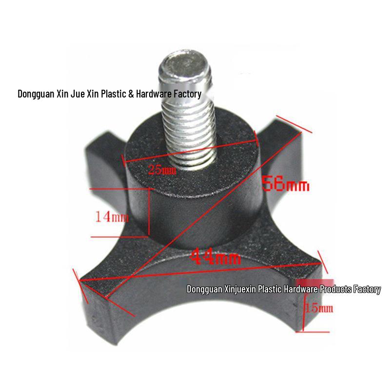 Cross 4-Corner M8 Nylon Plastic Adjustment Knob Handle