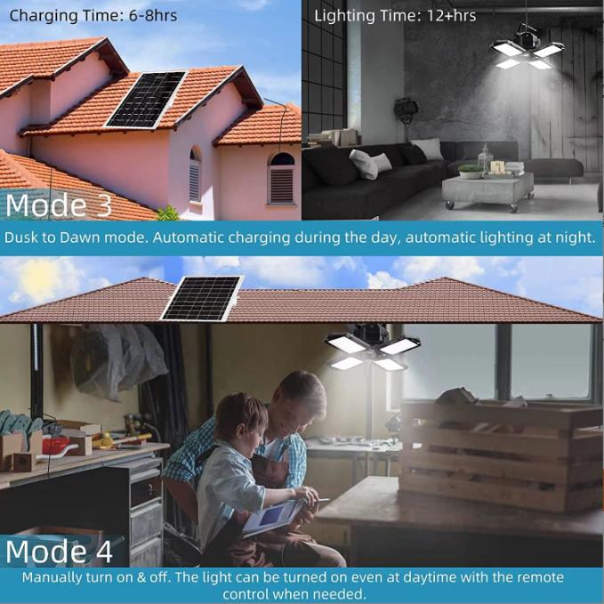 Solar-Garagenlicht Faltbar Vierblättrig LED Wasserdicht Radar Körpererkennung Verformbar Industriell Bergbau Hofbeleuchtung