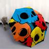 1pc Skull Print Automatic Open, Sturdy Iron Frame, Compact Folding Design, All-Season Portable Umbrella for Women & Men, Outdoor Umbrella Yy