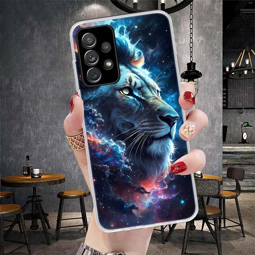 Lion Alpha Male Cub King Phone Case For Samsung Galaxy A12 A22 A32 A52 A72 A02S A51 A50S A71 A70 A31 A20S Note 20 Ultra S10 A10S