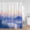 Misty Forest Shower Curtain For Bathroom Nature Mountain Trees Fog Woodland Polyester Fabric Bathtub Shower Curtain Home Decor