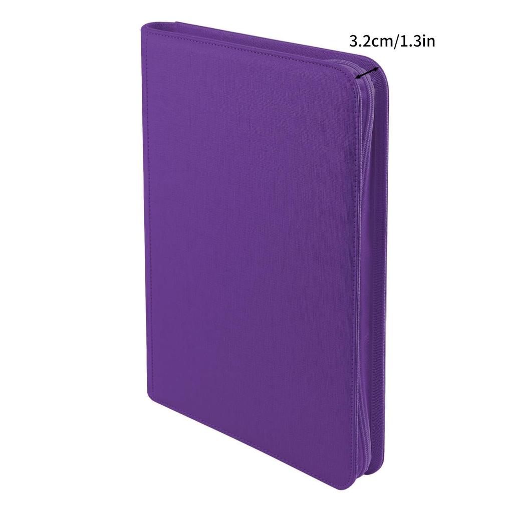 PAKESI Star Card Card File 9 Pockets Holds 360 Cards PU Leather Cover Card Sheet Collect Star Cards and Other Cards Star Card Collection File (Purple)