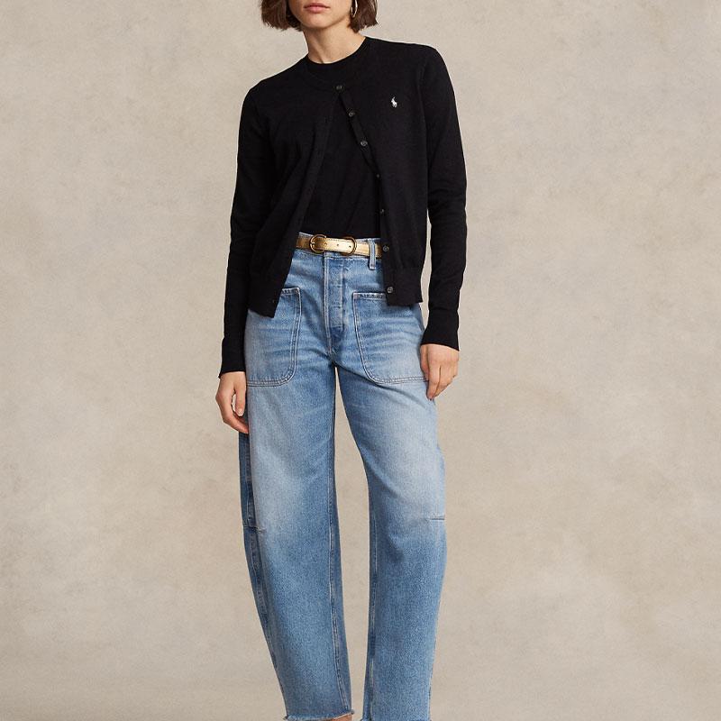 Polo Ralph Lauren Ss23 Solid Color Embroidered Loose Short Sleeve T-Shirt Women T-Shirt Black WMPOSWENC020608-001