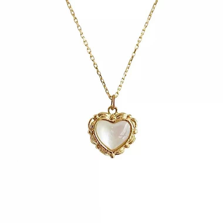 Heart Series 18K Gold-Plated Titanium Steel Necklace - Elegant, Colorfast, Simple & Chic Clavicle Chain