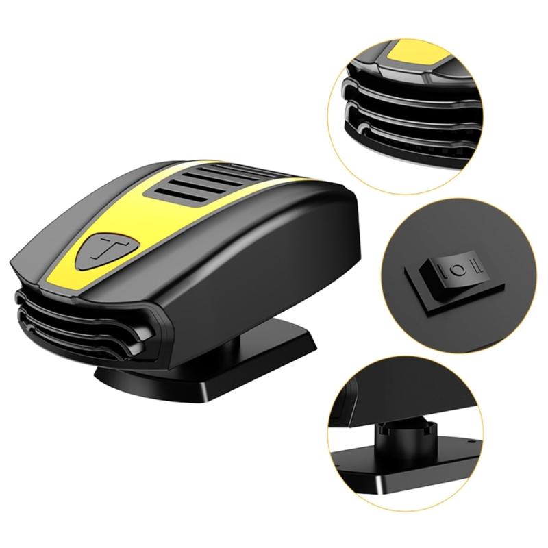 Dashboard Car Defroster 12V 150W Heater Fan with Wide Vent Outlet for Windshield Visibility and Winter Commute Use