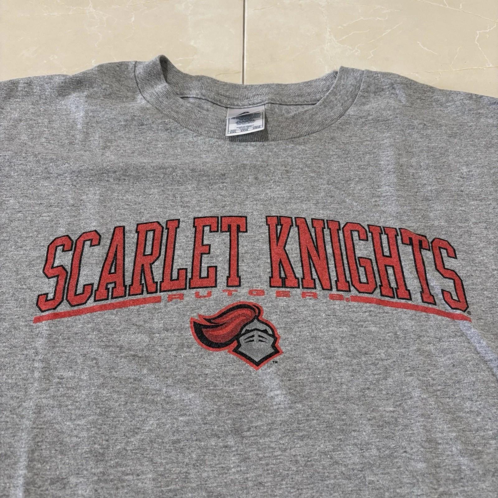 

Vintage Rutgers Scarlet Knights T Shirt College Gray New Jersey University 2xl S