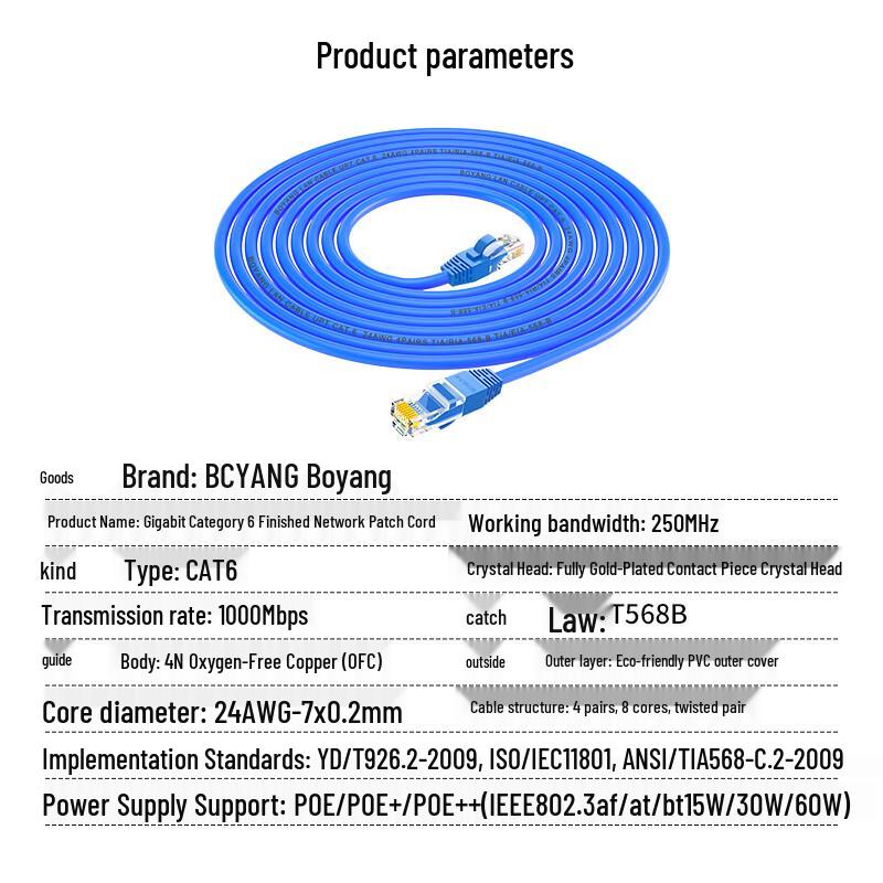 Boyang Cat6 Ungeschirmtes Gigabit-Ethernet-Patchkabel