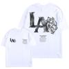 Man's Short Sleeve Sport T-shirts Back Print Gym White Tops Loose Women Men Unisex Plain Classic Tees