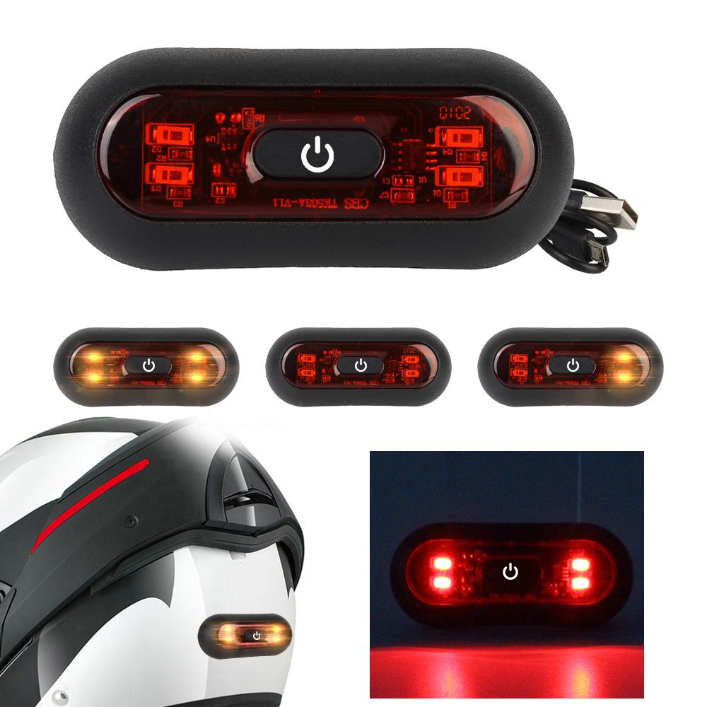 Universal Cycling Warning Lights Blinker Waterproof Motorbike Safety Helmet Signal Light Rechargeable Motorcycle Helmet LED Light