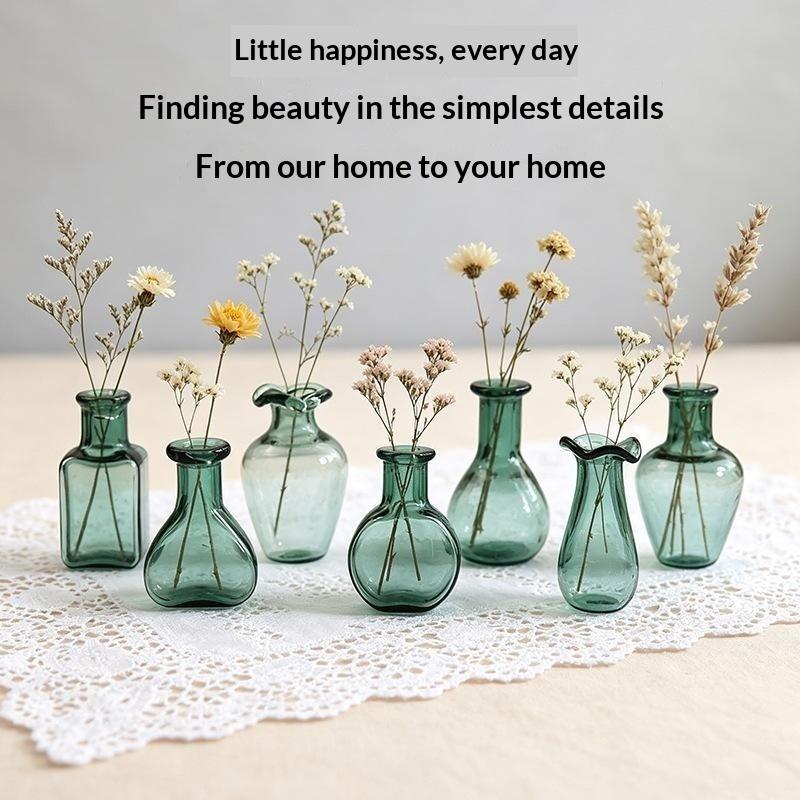 Mini Glass Vase Fridge Magnet Set Strong Magnetic Adhesion Secure Grip For Kitchen Decor Holding Tiny Plants Flowers