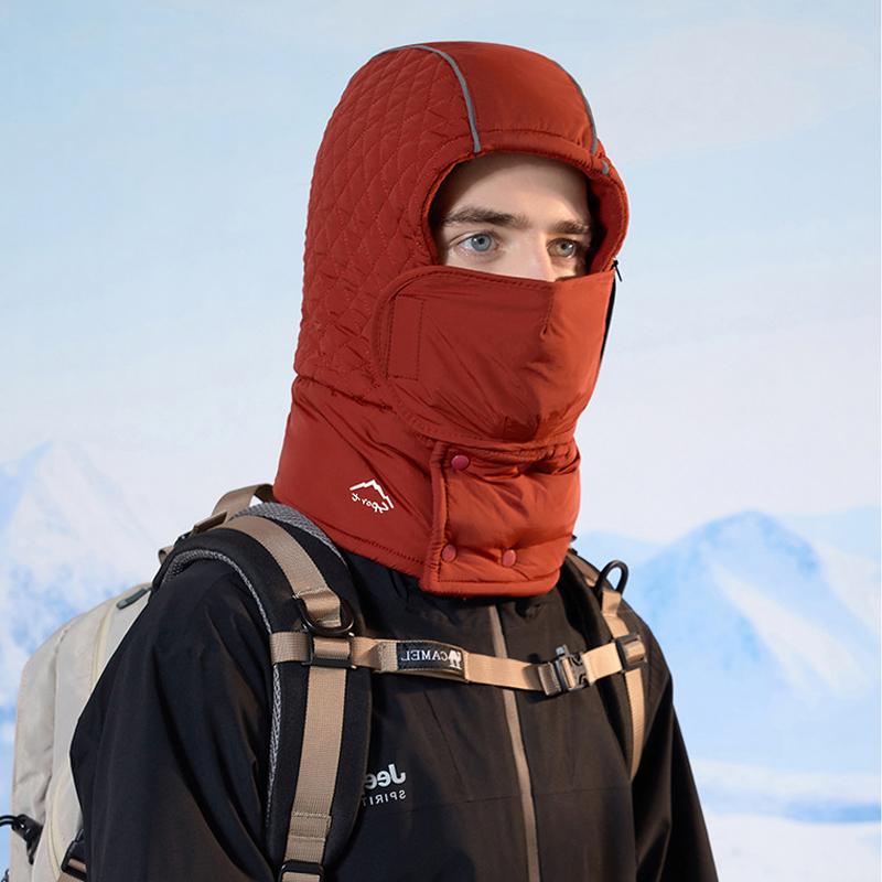 Winter Mask Scarf Integrated Cap for Men Women Outdoor Cycling Velvet Warm Ear Protection Cold-Proof Cap